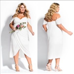 City chic white dress L/20